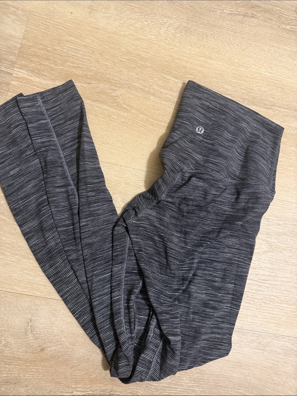lululemon athletica Black & Gray Striped Leggings
